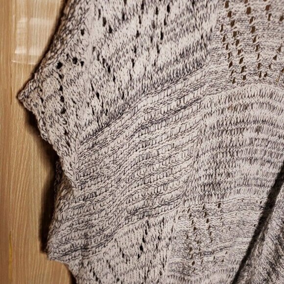 Abercrombie Kids Girls Black White Heathered Open Front Duster Cardigan Sweater - Picture 3 of 5